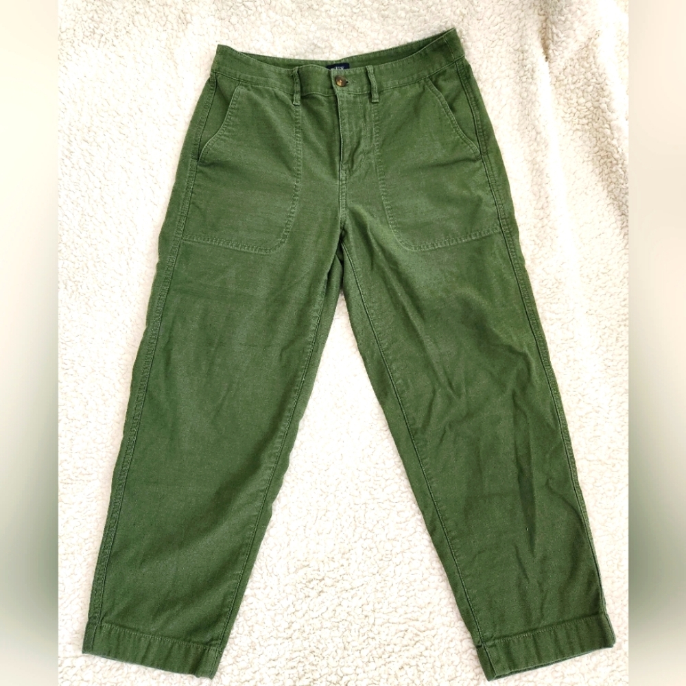J.Crew Women's Petite Garment dyed Foundry Pants Fatigue Olive Size 6P